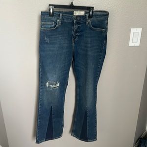 Free People Mid Rise Cropped Jean